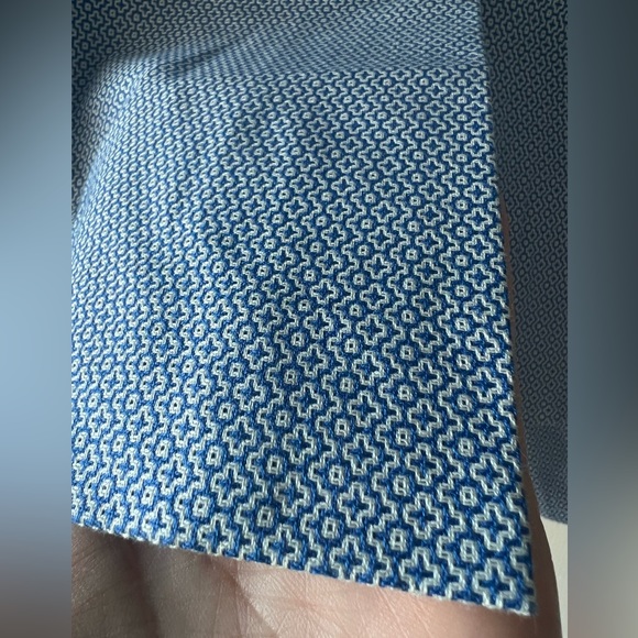 Talbots Woman Single Button Blazer Blue White Texture Design 12W - Picture 8 of 8